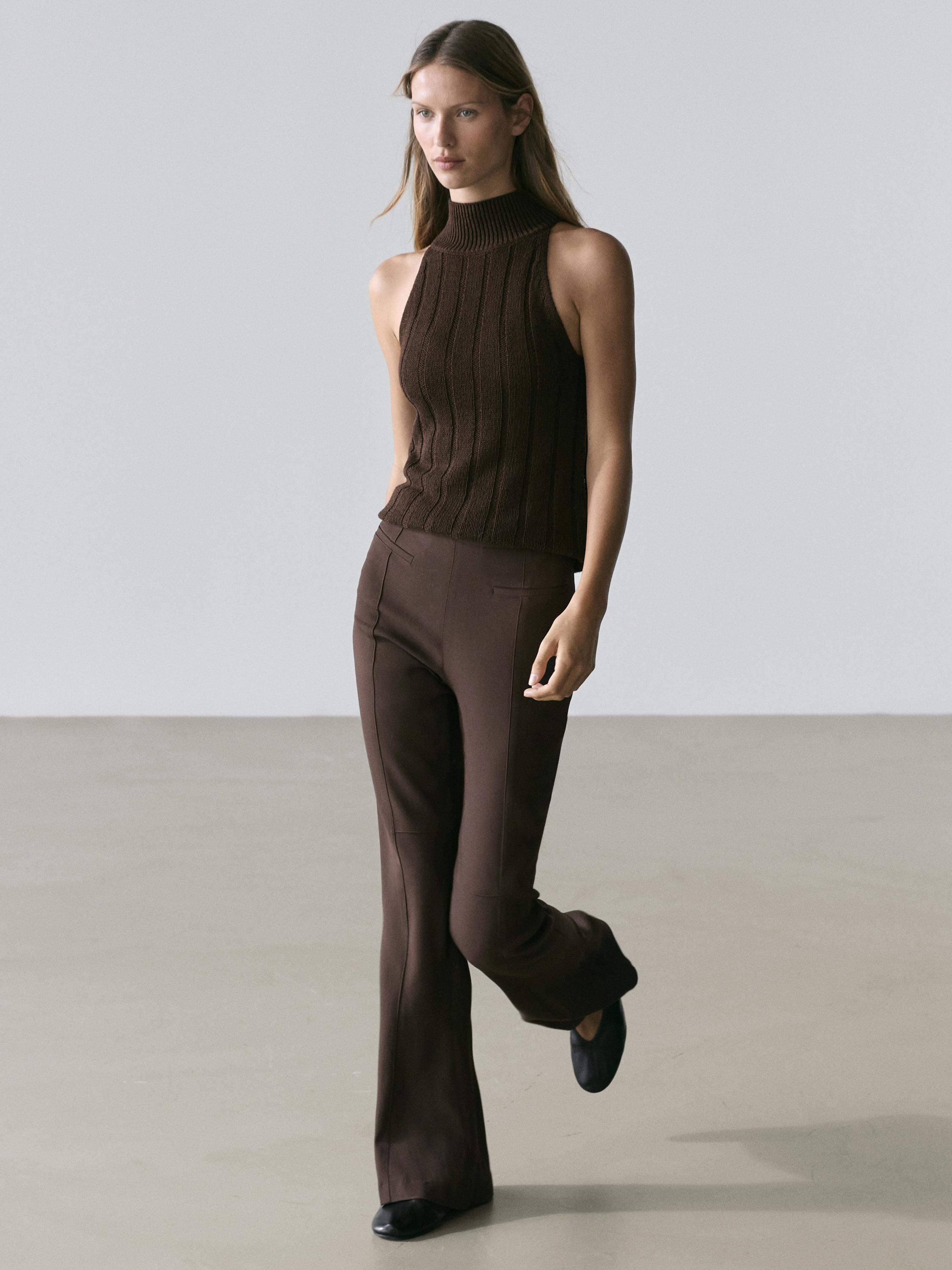 Flared trousers with pocket